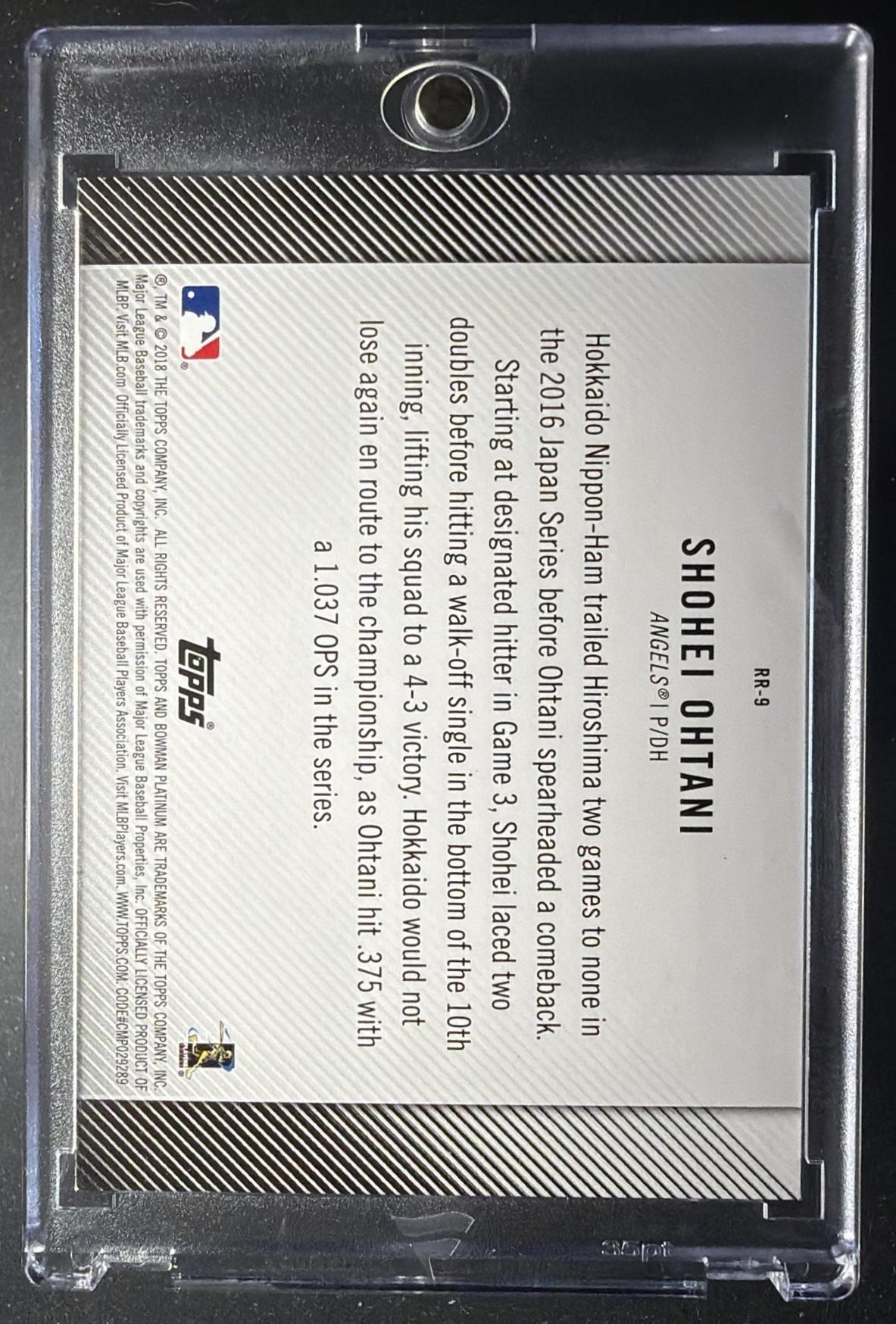 2018 Bowman Platinum Shohei Ohtani #RR-9 Rookie Revelations RC