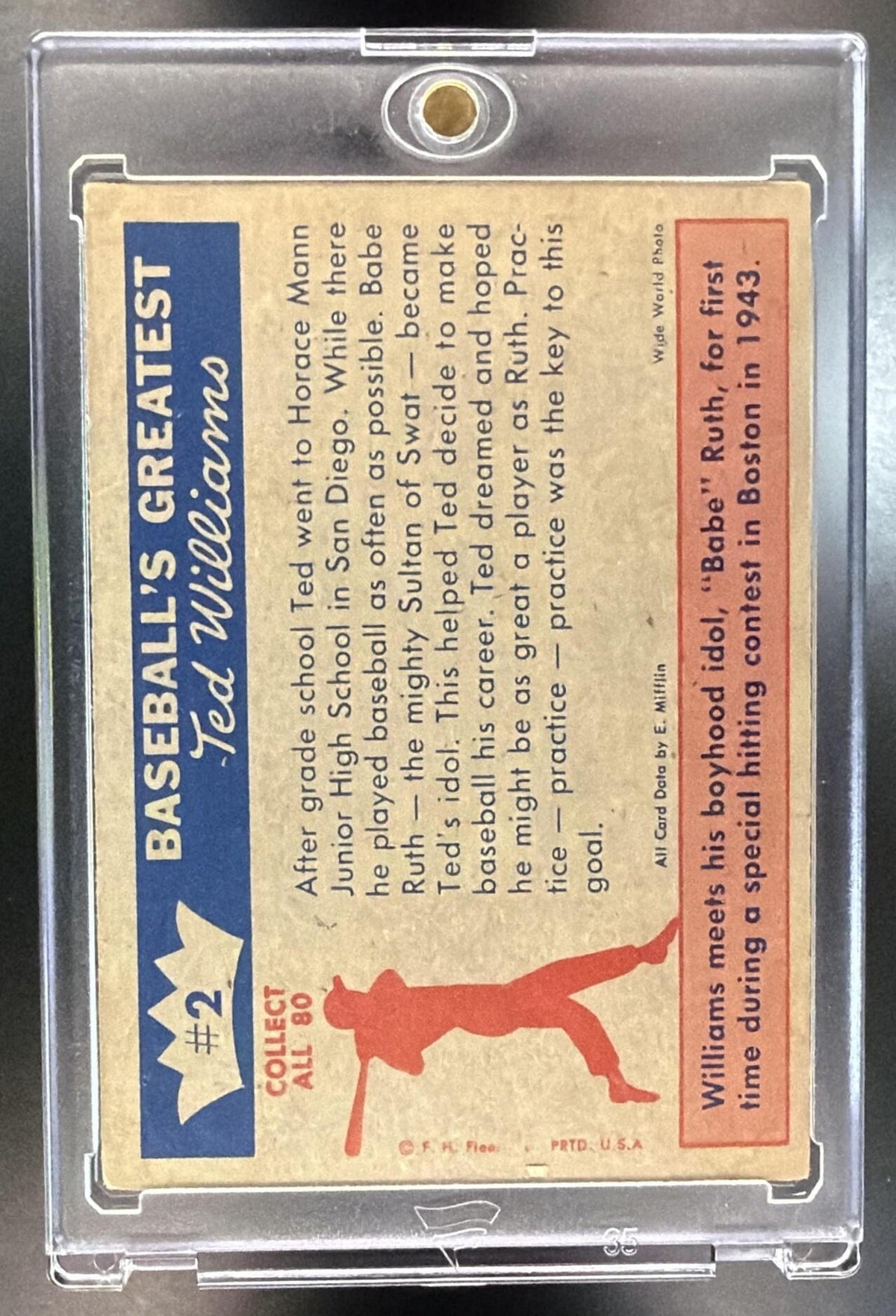 1959 Fleer Ted Williams Ted's Idol - Babe Ruth #2