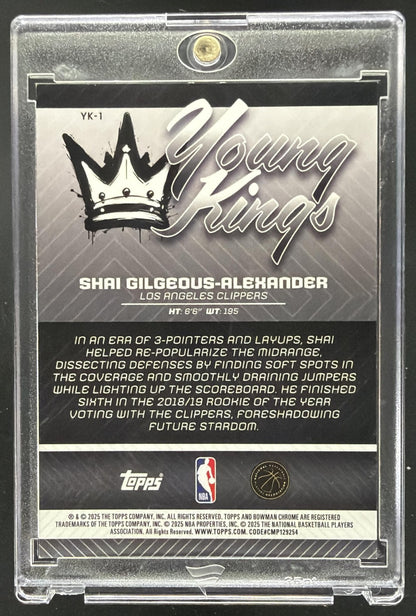 2025 Bowman Shai Gilgeous-Alexander #YK-1 Chrome Young Kings Red Refractor /5