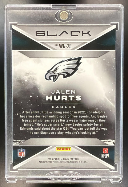 2023 Panini Black Jalen Hurts #WN-25 White Night SSP