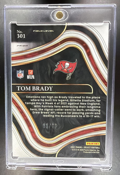 2021 Panini Select Tom Brady #301 Tri Color Prizm 65/75 Field Level