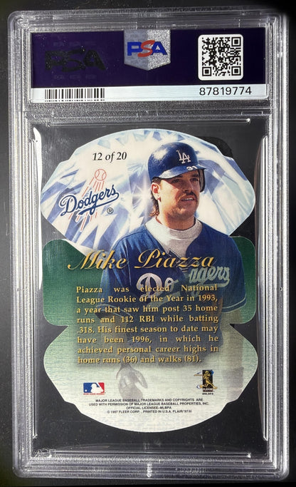 1997 Fleer Flair Showcase Mike Piazza #12 Diamond Cuts PSA 10