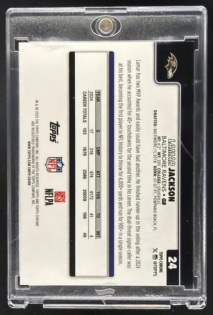 2025 Topps Chrome Lamar Jackson #24 Image Variation Gold /50