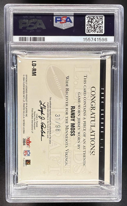 2004 Skybox LE Randy Moss #LD-RM LEgends of the Draft Jerseys Silver 31/98 PSA 6