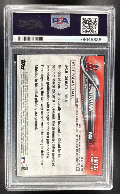 2018 Topps Chrome Update Shohei Ohtani #HMT32 RC PSA 9