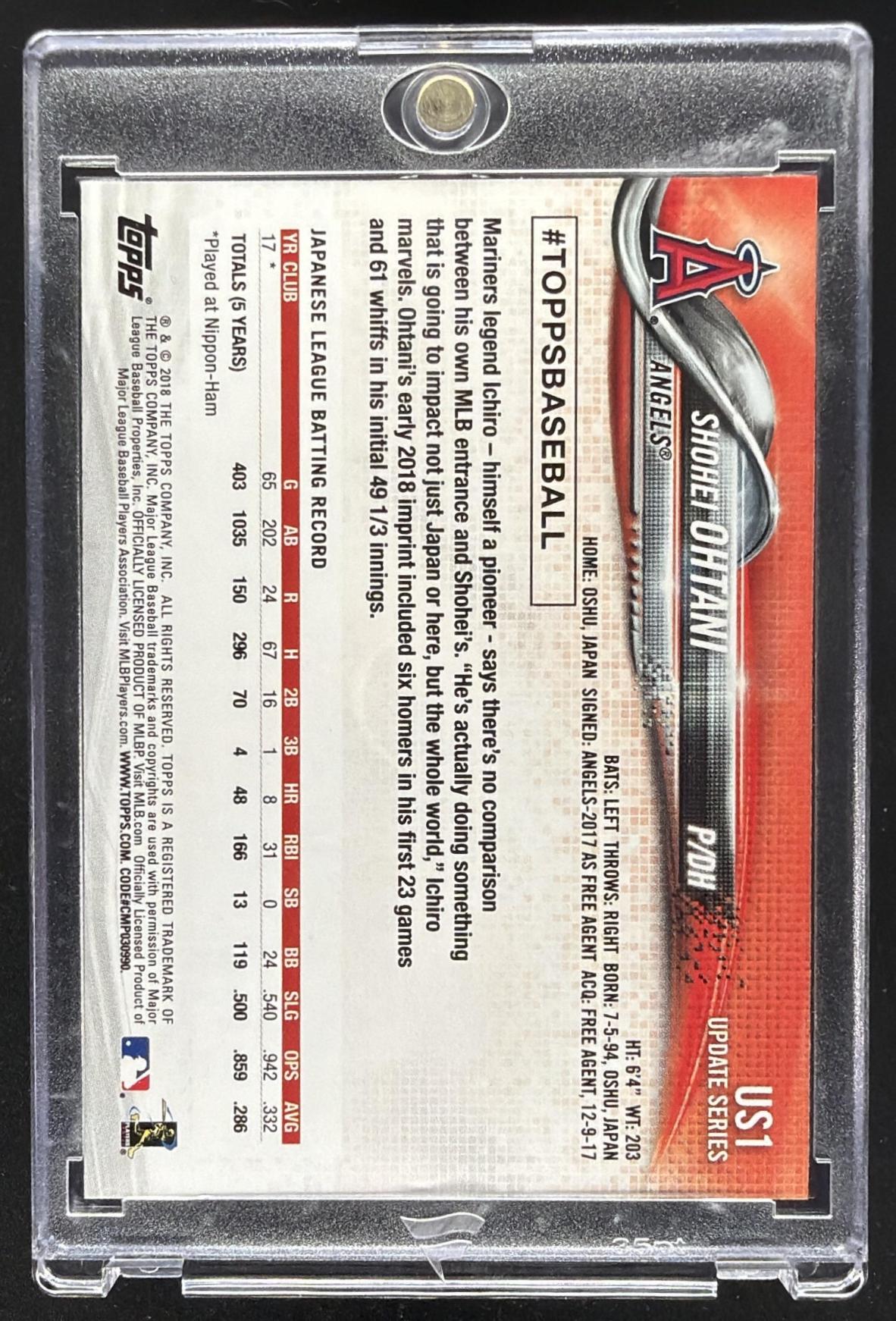 2018 Topps Update Shohei Ohtani #US1 Pitching RC