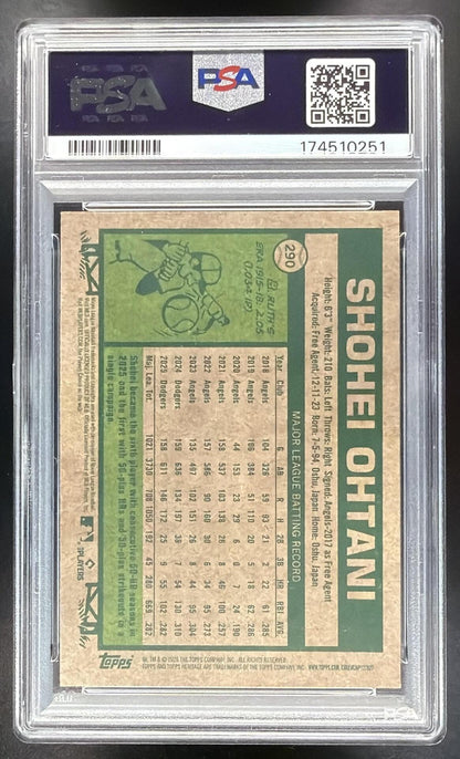 2026 Topps Heritage Shohei Ohtani #290 Chrome Light Blue Sparkle Refractor PSA 10