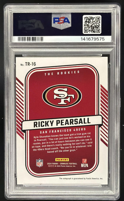 2024 Panini Donruss Ricky Pearsall #TR-16 The Rookies Auto /299 RC PSA 10
