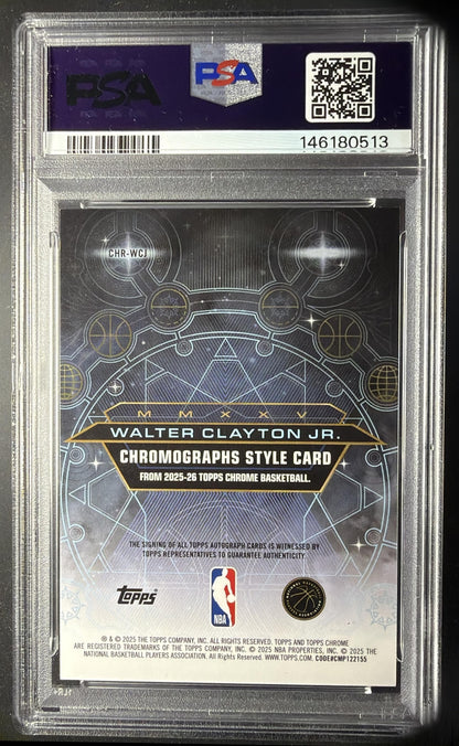 2025 Topps Chrome Walter Clayton Jr. #CHR-WCJ Rookie Chromograph RC Auto PSA 10