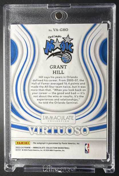 2023-24 Panini Immaculate Grant Hill #VA-GHO Virtuoso Auto /75