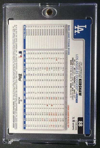 2025 Topps Chrome LogoFractor Clayton Kershaw #88 Image Variation Gold Refractor /50