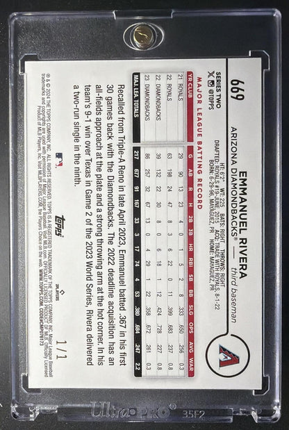 2024 Topps Emmanuel Rivera #669 First Card 1/1