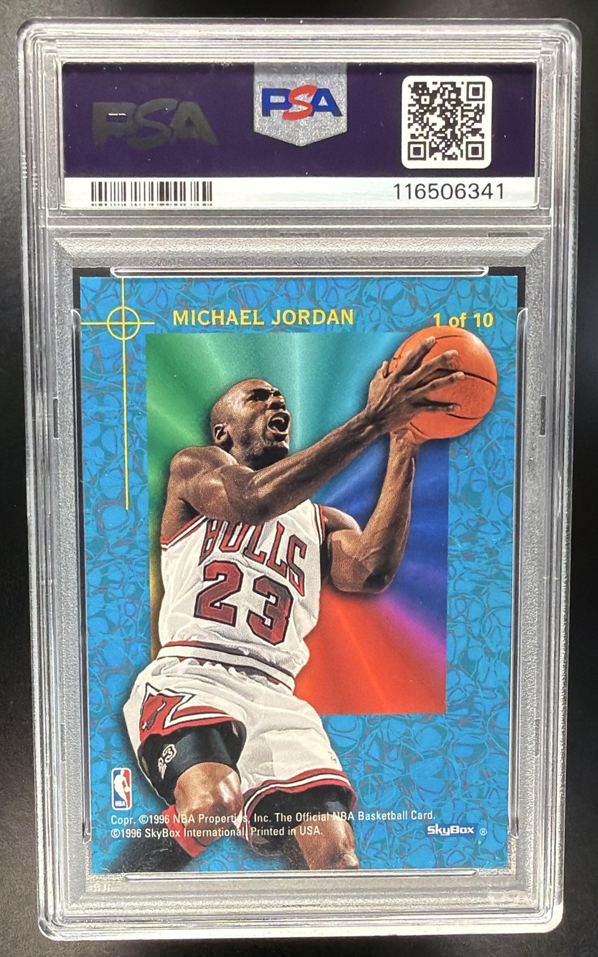 1995-96 Hoops Michael Jordan #1 Power Palette PSA 8