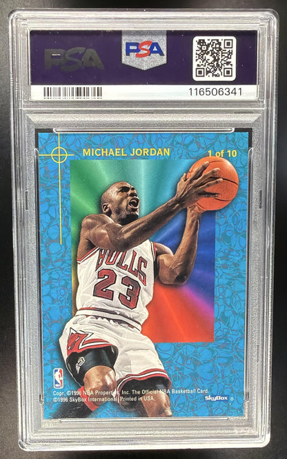 1995-96 Hoops Michael Jordan #1 Power Palette PSA 8