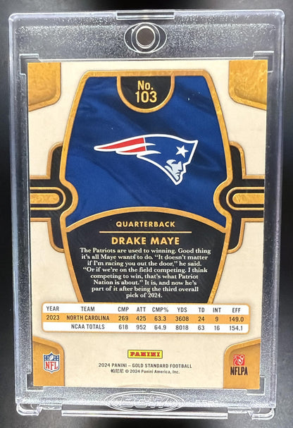 2024 Panini Gold Standard Drake Maye #103 White 22/65 RC