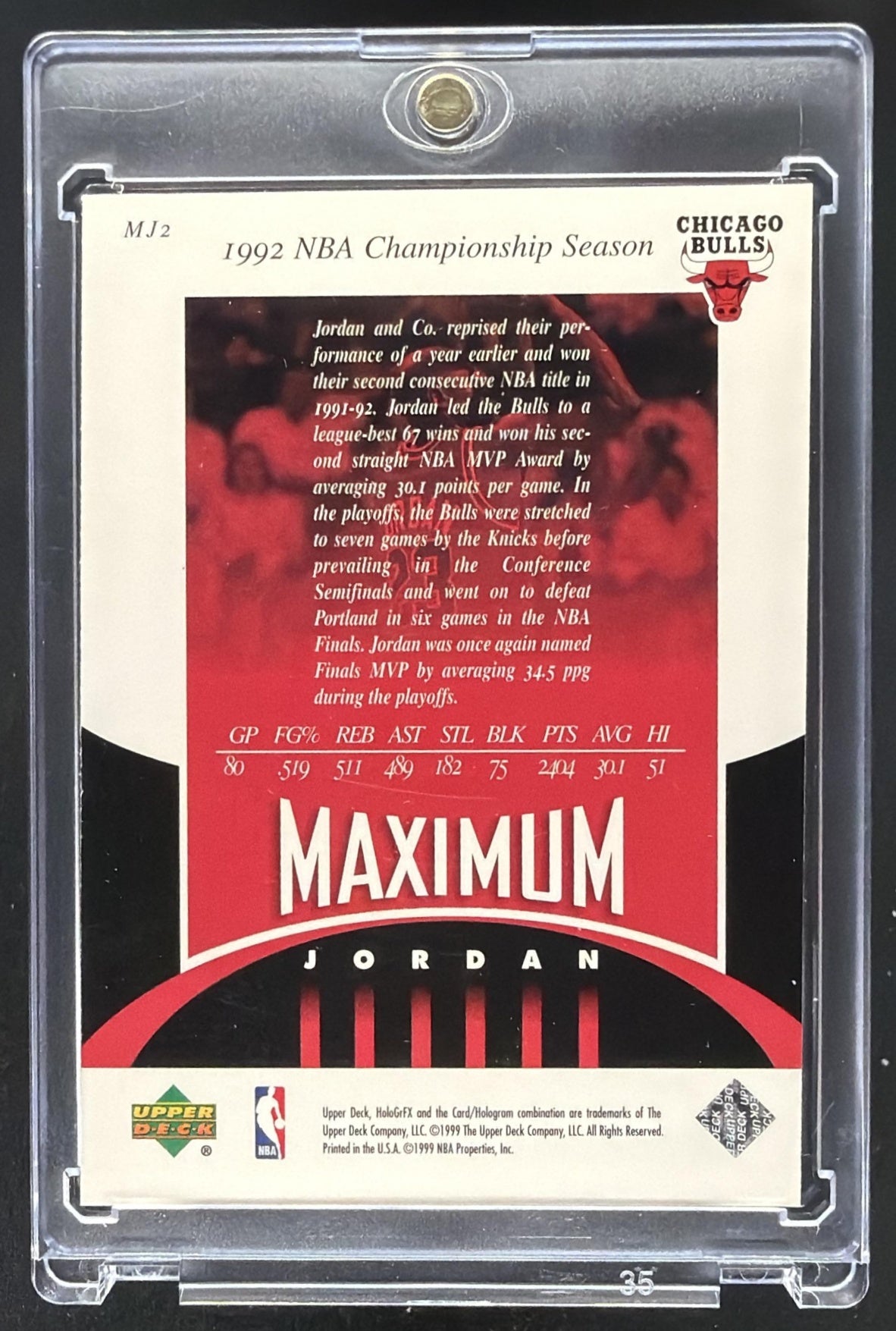 1999-00 Upper Deck Ultimate Victory Michael Jordan #MJ2 MJ's World Famous