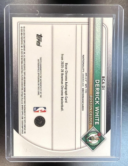 2025-26 Bowman Chrome NBA Derrick White #BCA-DI Green Refractor Auto 18/99 Celtics