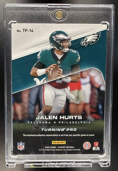 2020 Panini Playoff Jalen Hurts #TP-14 Turning Pro Memorabilia Patch 7/50 RC