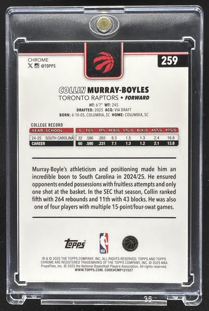 2025-26 Topps Chrome Collin Murray-Boyles #259 Orange Refractor 20/25 RC