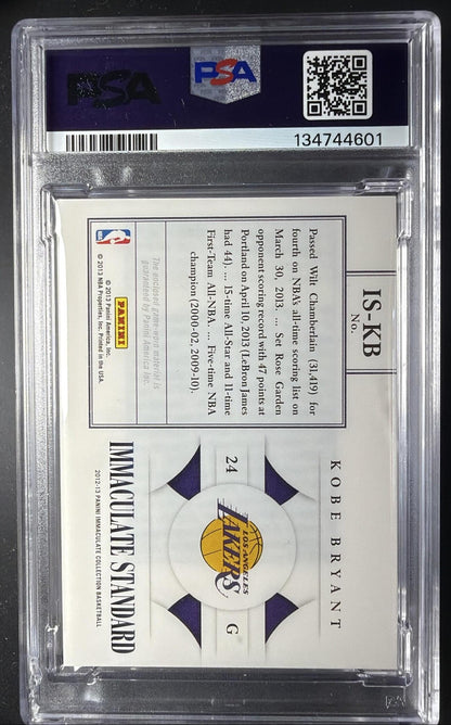 2012-13 Panini Immaculate Collection Kobe Bryant #IS-KB Standard 61/75 PSA 9