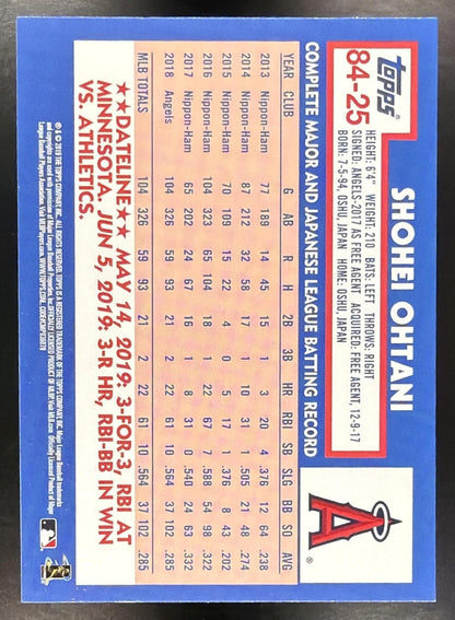 2019 Topps Update Shohei Ohtani #84-25 1984 Baseball 35th Anniversary