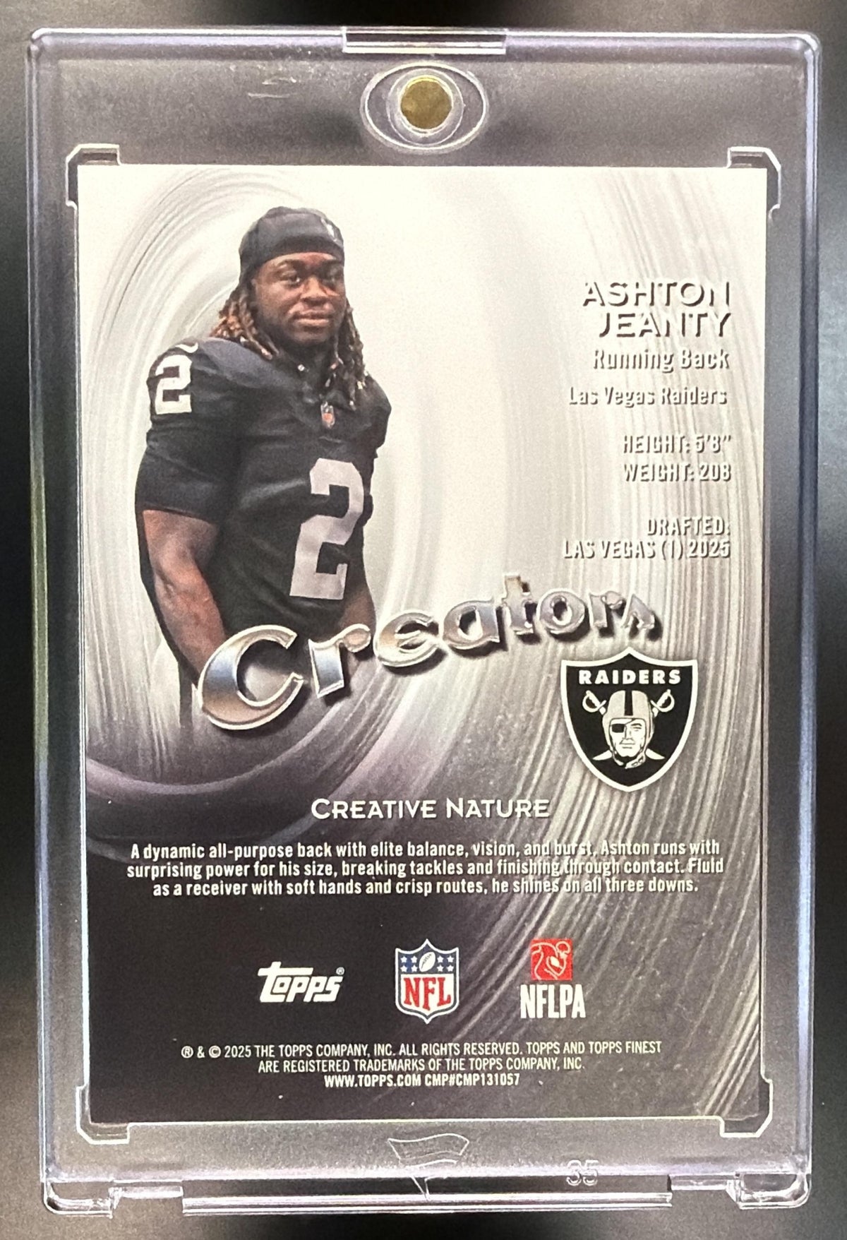 2025 Topps Finest Ashton Jeanty #CR-16 Creators Black /10 Rc