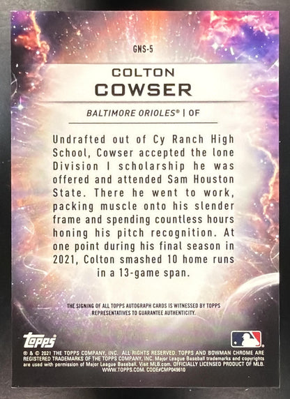2021 Bowman Draft Colton Cowser #GNS-5 Genesis Auto 87/99 RC