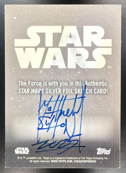 Topps Chrome Star Wars Silver Foil Sketch Card Ahsoka Tano