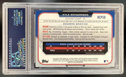 2015 Bowman Kyle Schwarber #BCP58 Chrome Prospects Orange Wave PSA 10