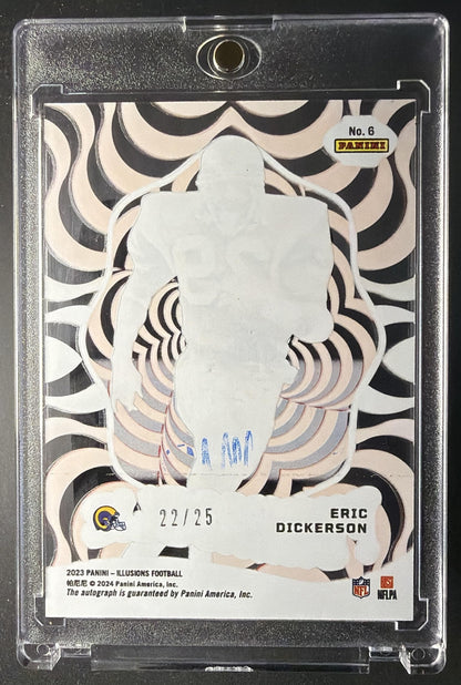 2023 Panini Illusions Eric Dickerson #6 Funkadelic Signatures Red 22/25 Auto