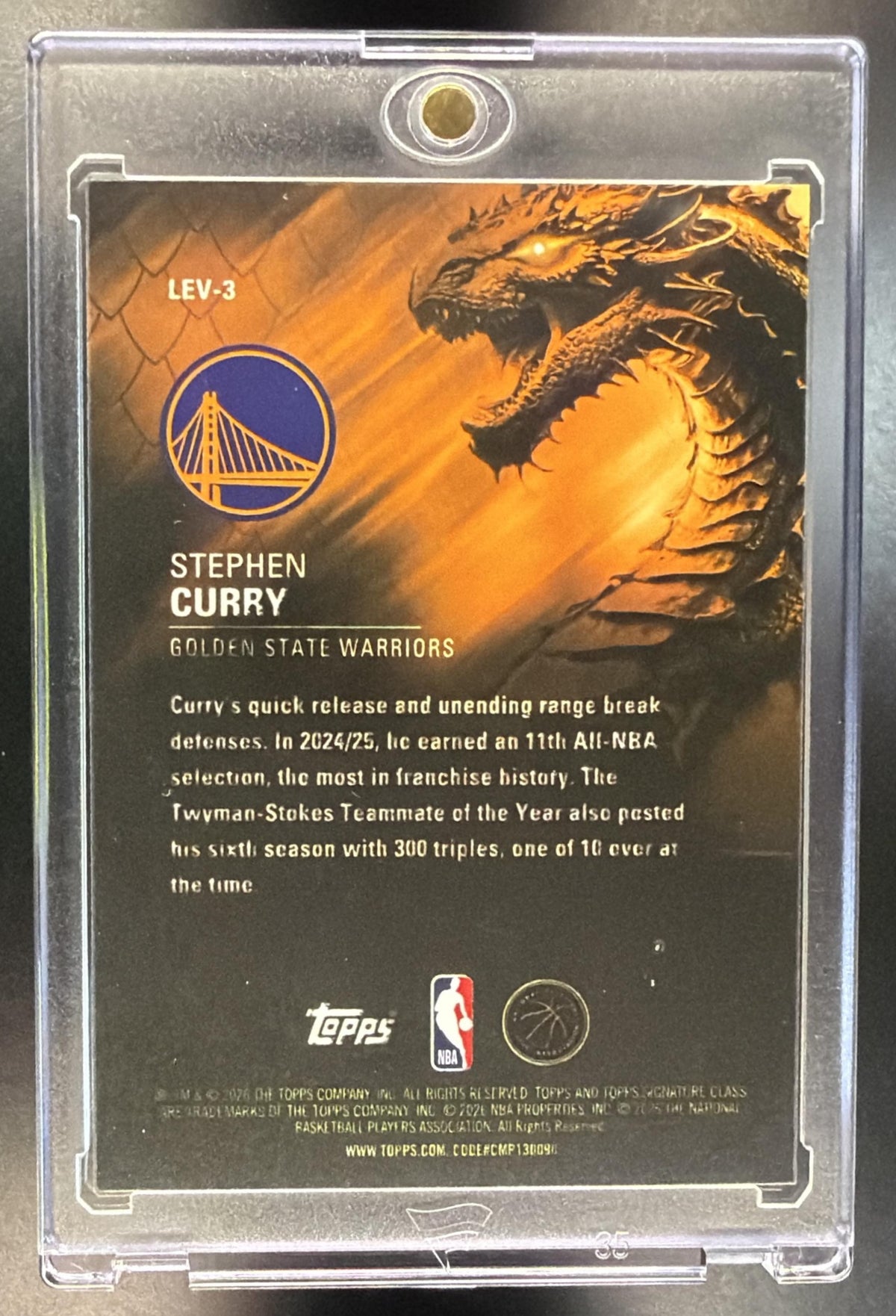 2025-26 Topps Signature Class Stephen Curry #LEV-3 Leviathans SSP