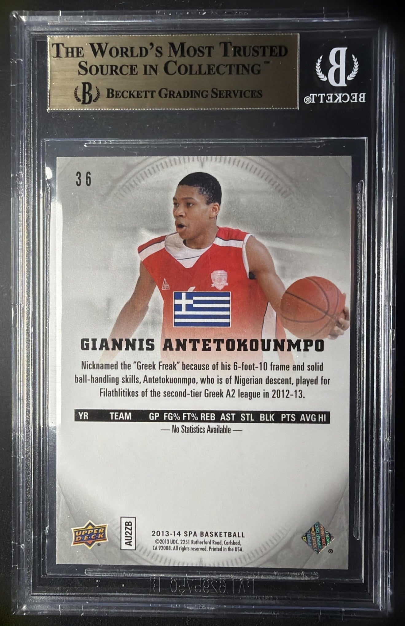 2013-14 SP Authentic Giannis Antetokounmpo #36 - RC BGS 9.5