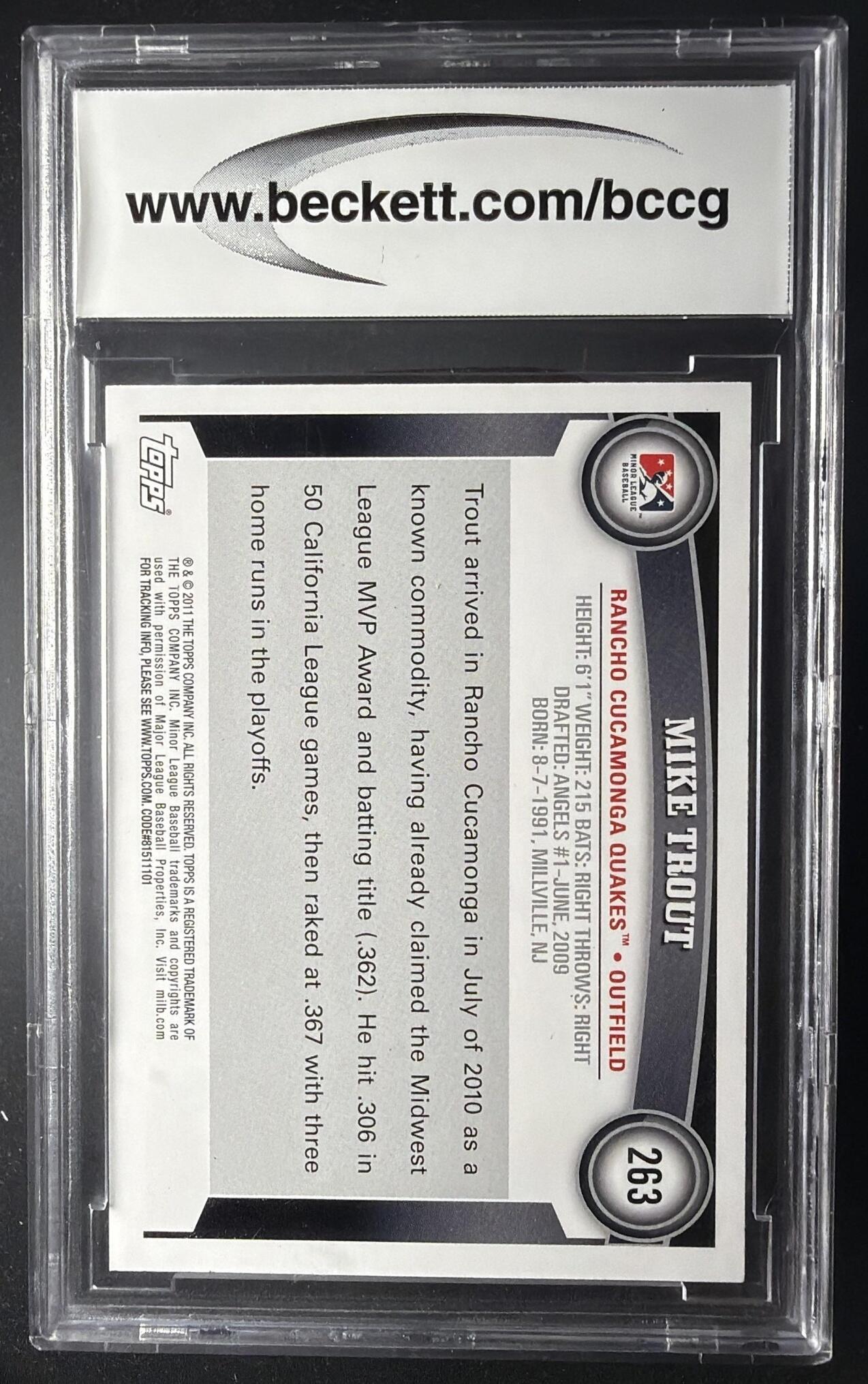 2011 Topps Pro Debut Mike Trout #263 RC BCCG 10