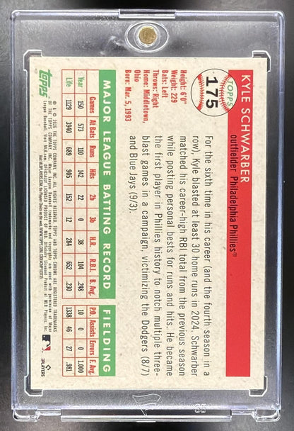 2025 Topps Chrome Platinum Anniversary Kyle Schwarber #175 Black Refractor /10