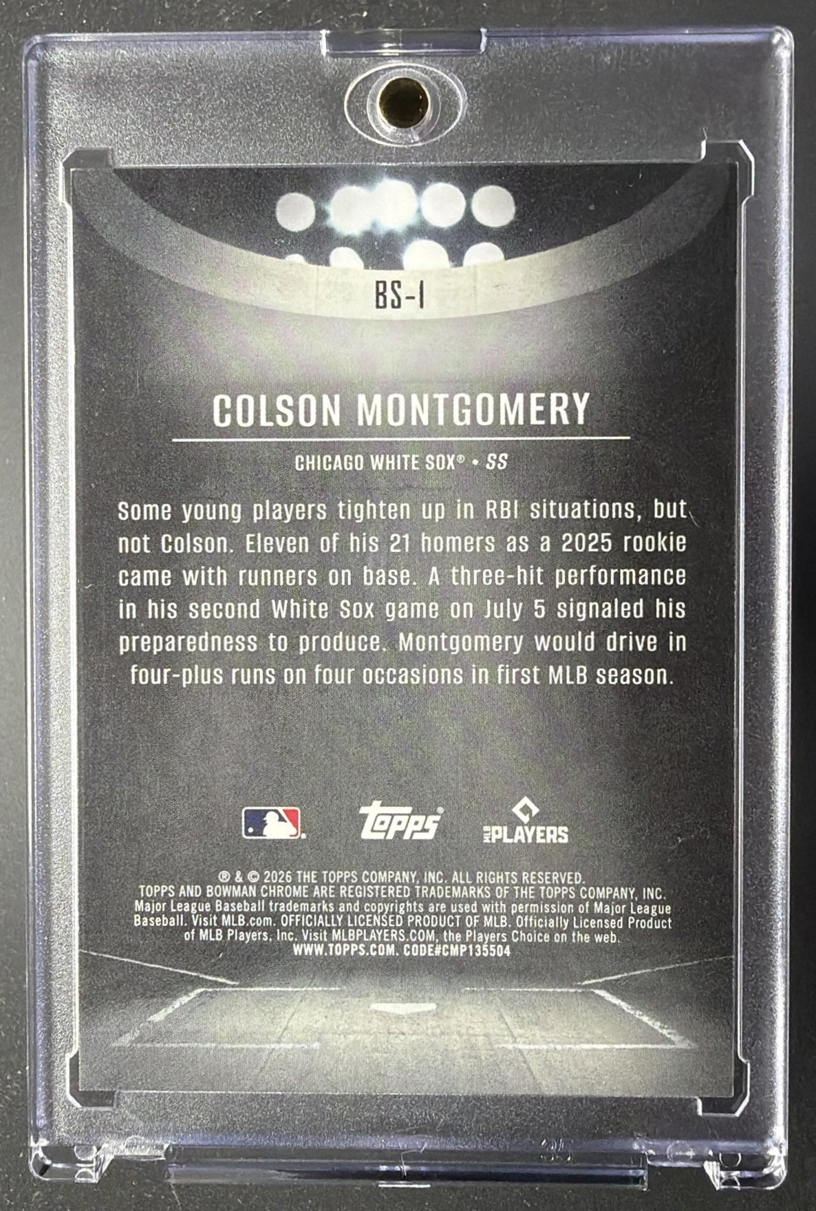 2026 Bowman Colson Montgomery #BS-1 Spotlights Chrome RC SSP