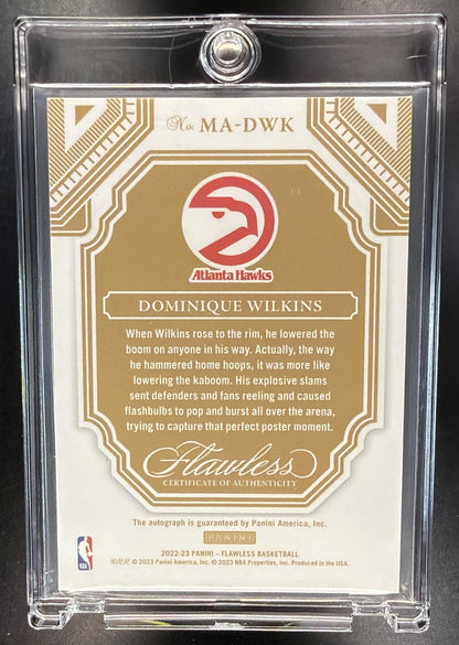 2022-23 Panini Flawless Dominique Wilkins #MA-DWK Momentous Auto 20/25
