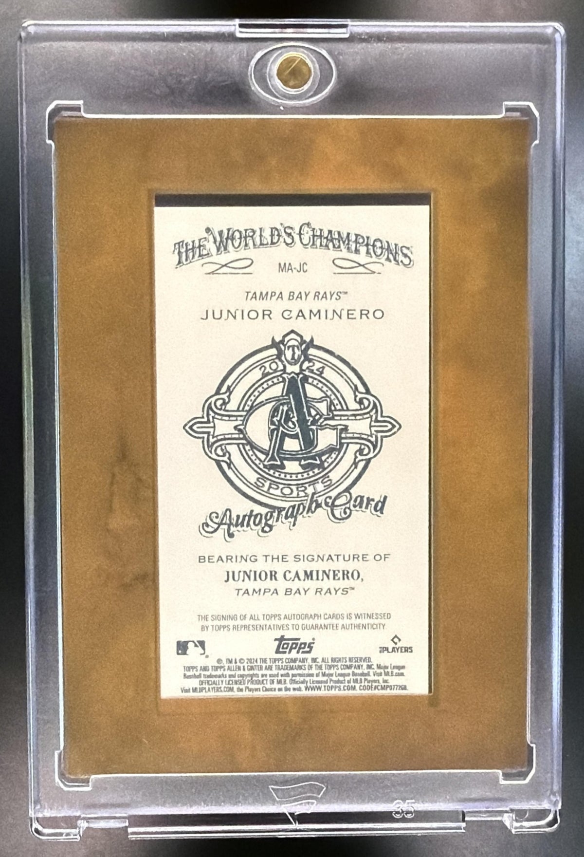 2024 Topps Allen & Ginter Junior Caminero #MA-JC Mini Baseball Auto RC