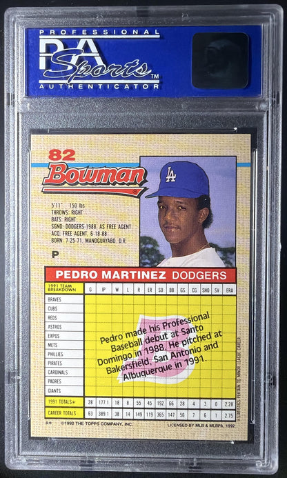1992 Bowman Pedro Martinez #82 RC PSA 10