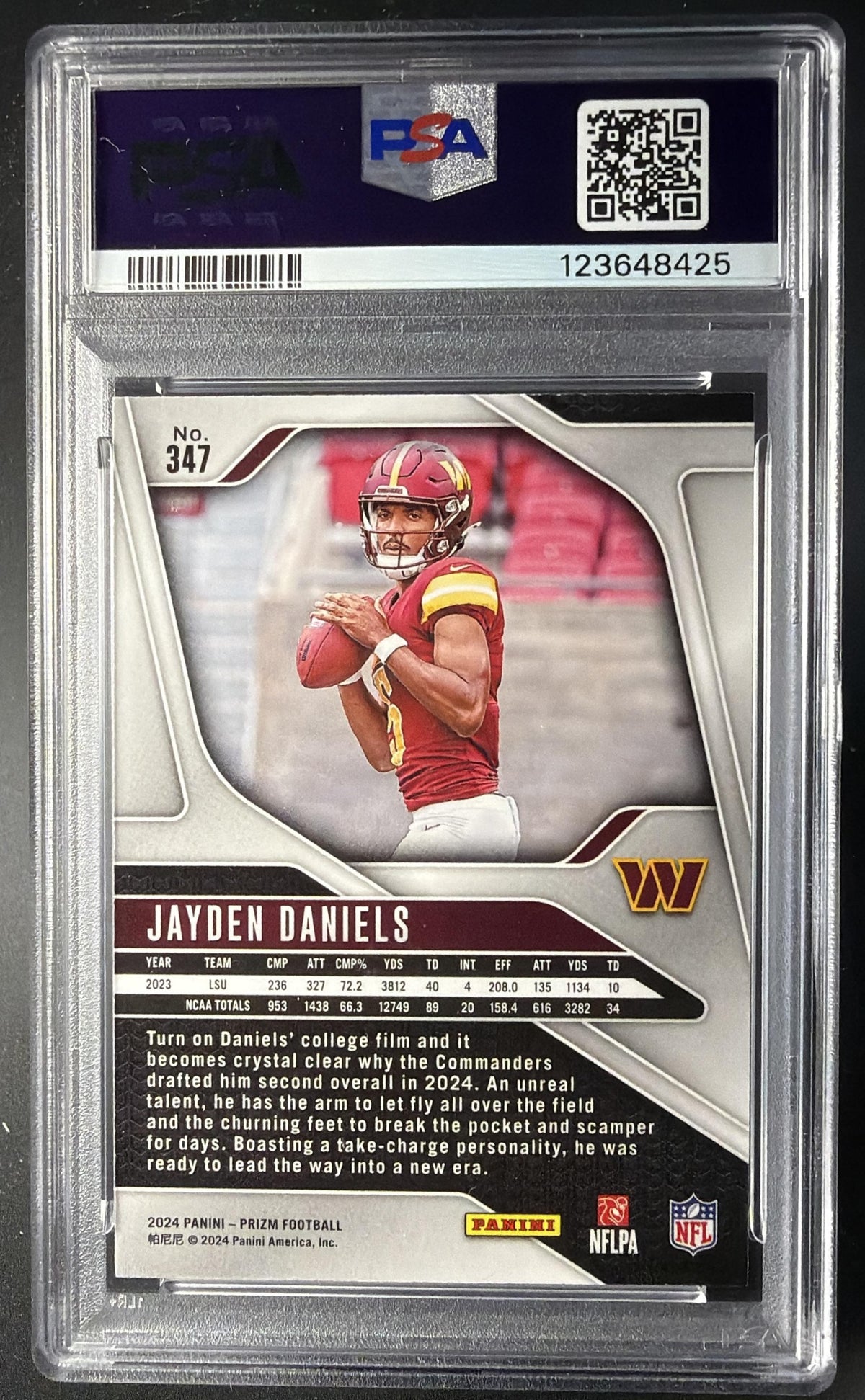2024 Panini Prizm Jayden Daniels #347 RC PSA 10