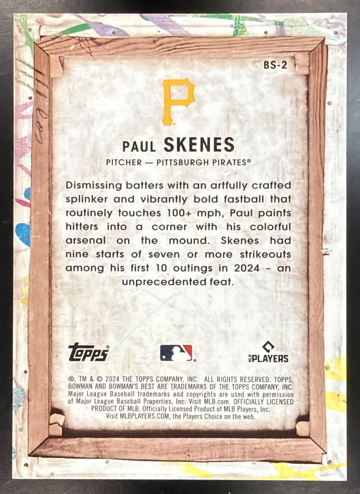 2024 Bowman's Best Paul Skenes #BS-2 Showpieces RC