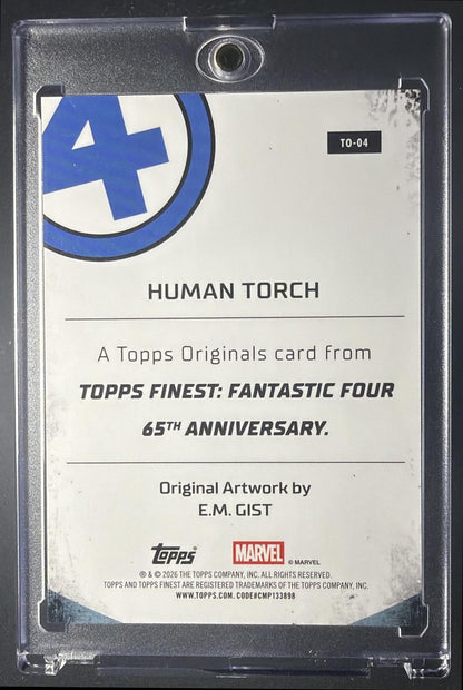 2026 Topps Marvel Finest The Fantastic Four 65th Ann. Human Torch #TF-003 Tribute to 1996 Phenoms Black Refractor /10
