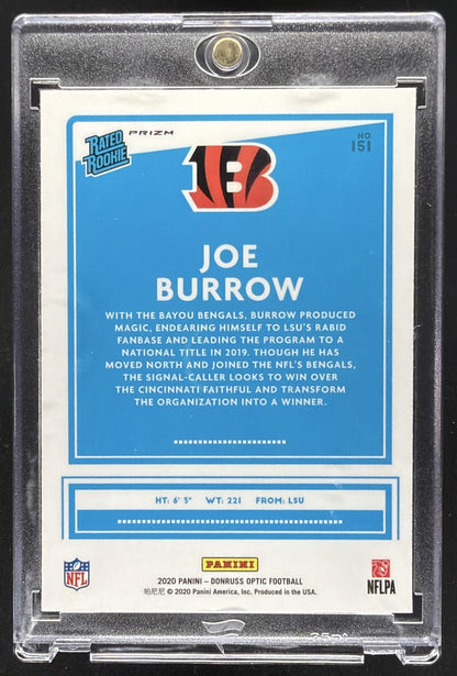 2020 Panini Donruss Optic Joe Burrow #151 Holo Prizm RC