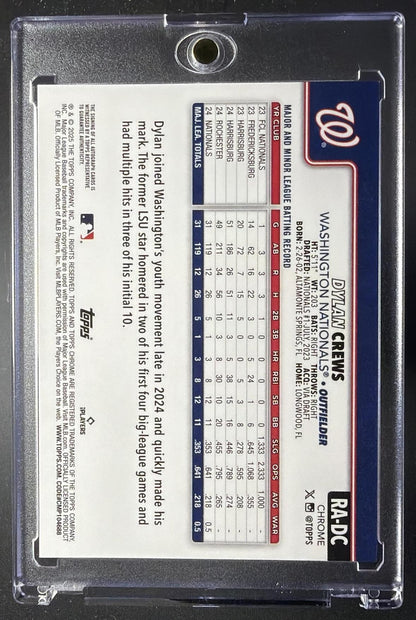 2025 Topps Chrome Update Dylan Crews #RA-DC Rookie Lava Lamp Auto Refractor /85 RC
