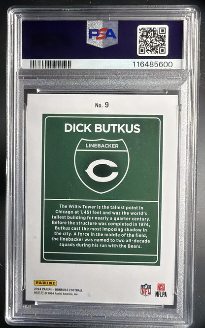 2024 Panini Donruss Dick Butkus #9 Downtown Bears PSA 9