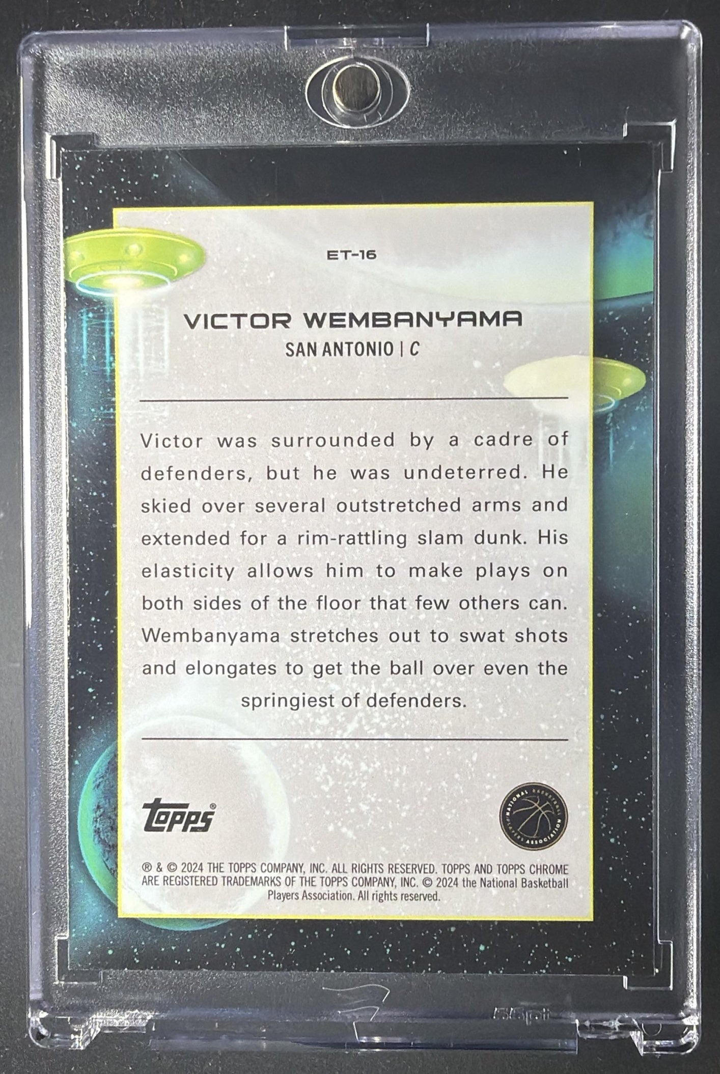 2023-24 Topps Cosmic Chrome Victor Wembanyama #ET-16 Extraterrestrial Talent RC