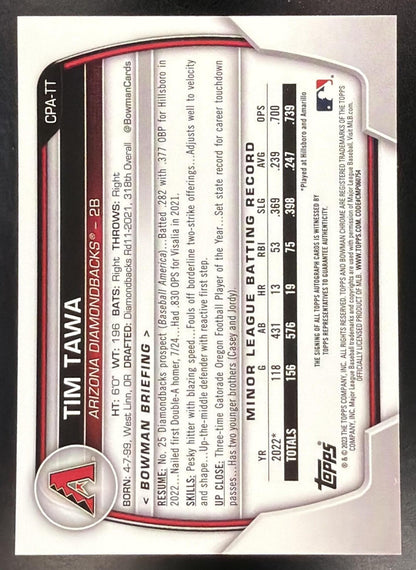 2023 Bowman Chrome Baseball Tim Tawa #CPA-TT 1st Gold Refractor Auto 27/50