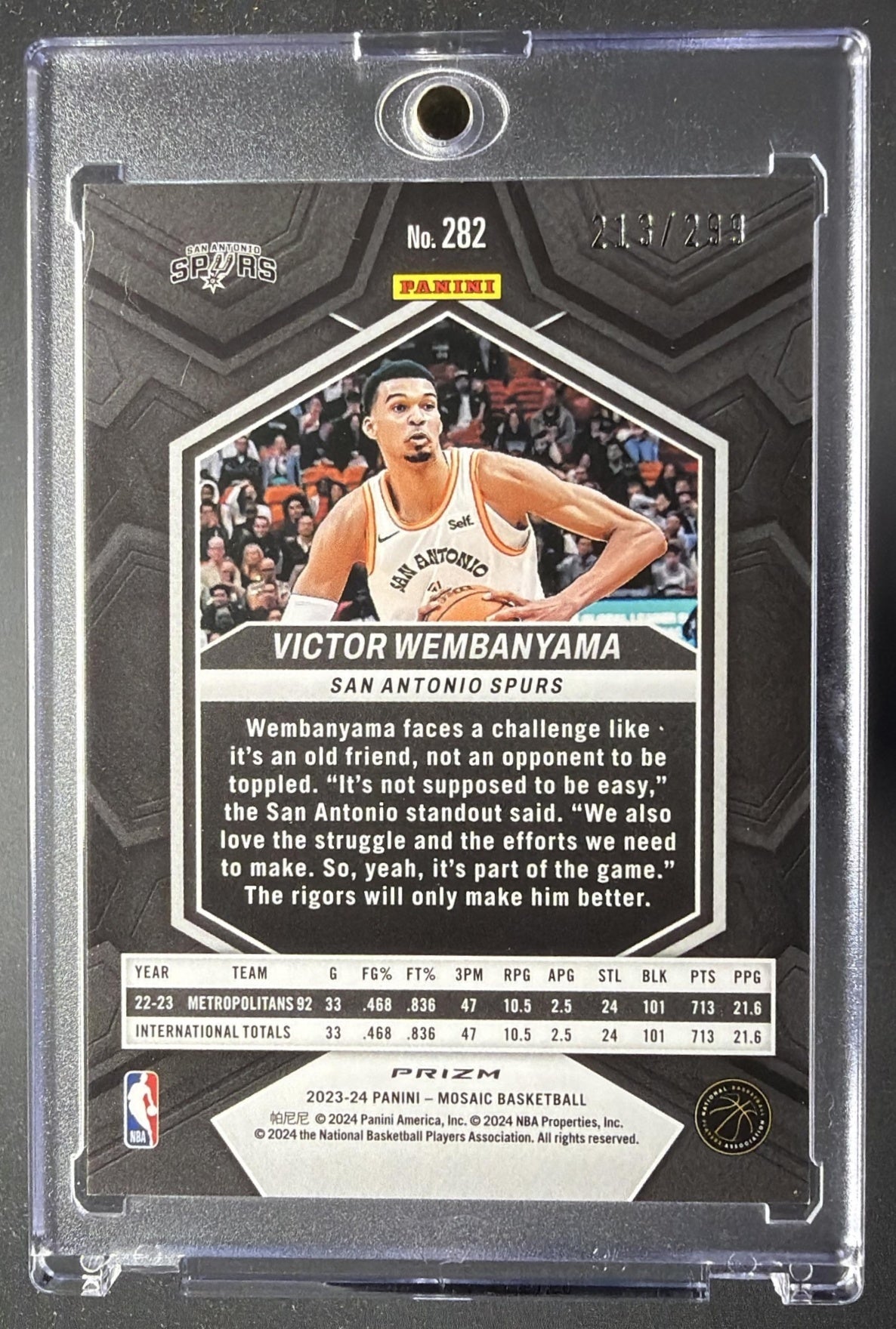 2024 Panini Mosaic Victor Wembanyama #288 Red Seismic Mosaic /299 City Edition