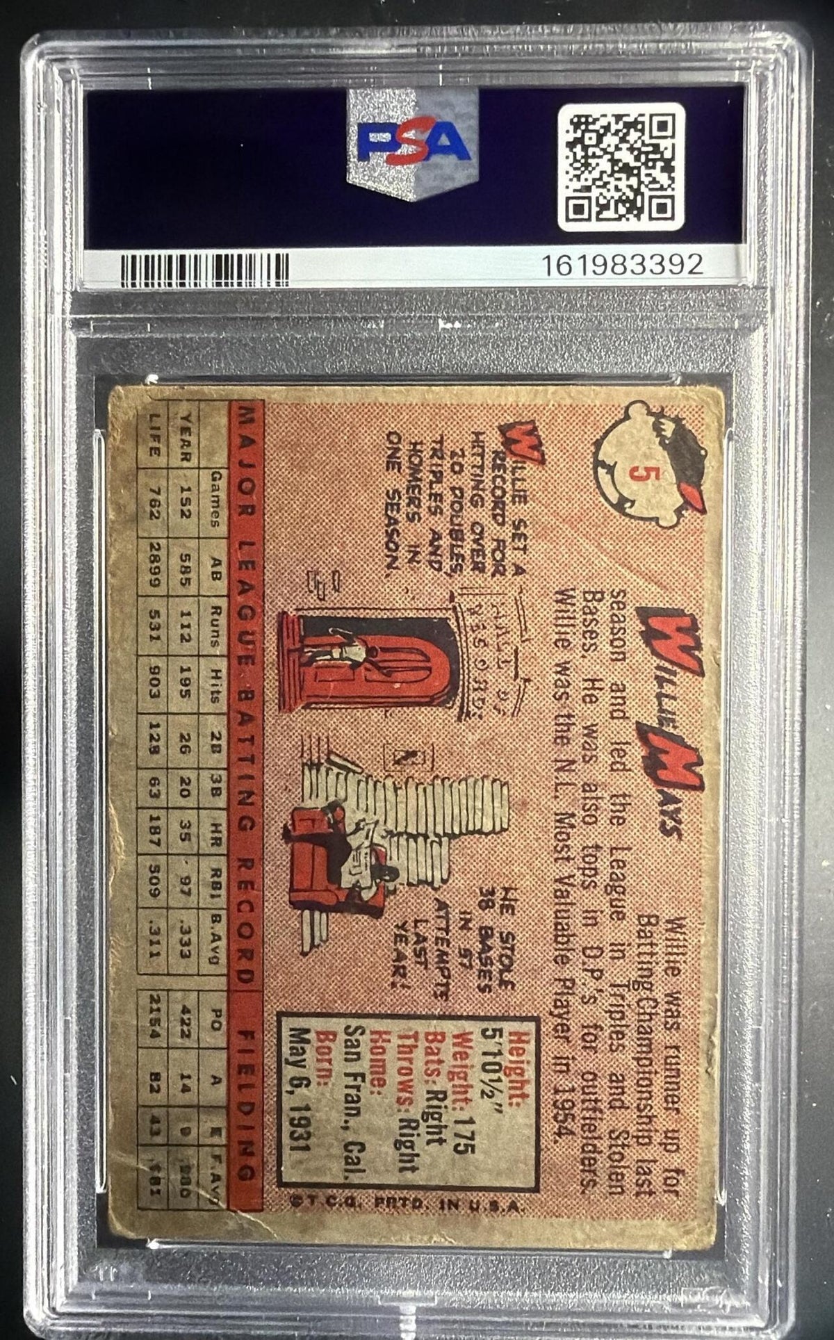 1958 Topps Willie Mays #5 PSA 1.5