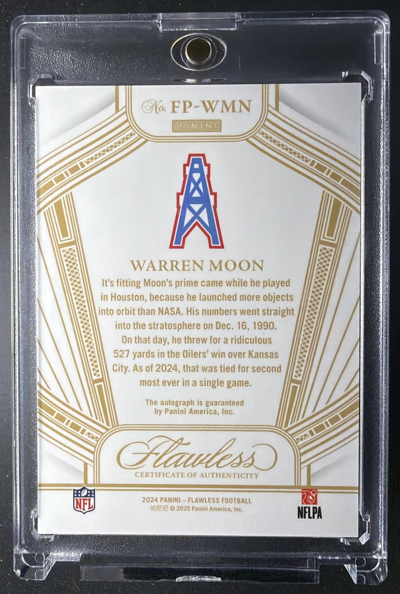 2024 Panini Flawless Warren Moon #5 Performances 7/25 Auto