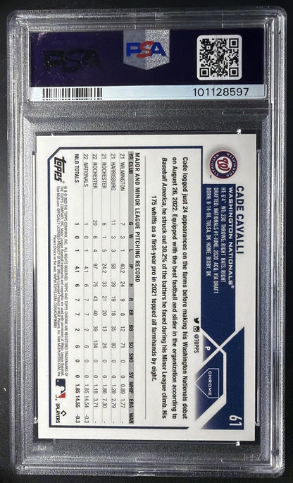 2023 Topps Chrome Cade Cavalli #61 Sub-Zero FrozenFractor /5 RC PSA 10